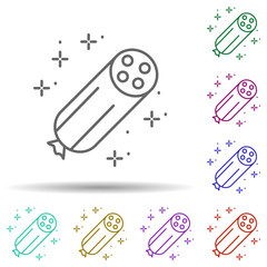 Poster - Salami, food in multi color style icon. Simple thin line, outline vector of oktoberfest icons for ui and ux, website or mobile application