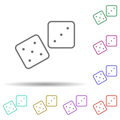 Poster - Dice, game, pirate in multi color style icon. Simple thin line, outline vector of pirate icons for ui and ux, website or mobile application