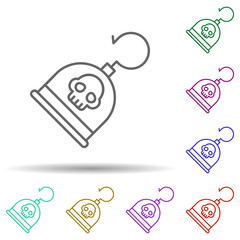Poster - Hook, pirate in multi color style icon. Simple thin line, outline vector of pirate icons for ui and ux, website or mobile application