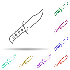Poster - Knife, pirate in multi color style icon. Simple thin line, outline vector of pirate icons for ui and ux, website or mobile application