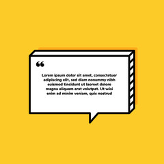 Fototapete - Geometric box speech Bubble. Space for quote and text. Vector illustration