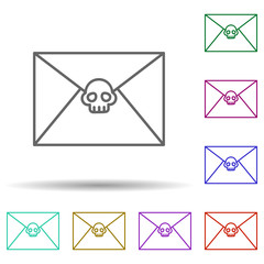 Poster - Letter, pirate in multi color style icon. Simple thin line, outline vector of pirate icons for ui and ux, website or mobile application