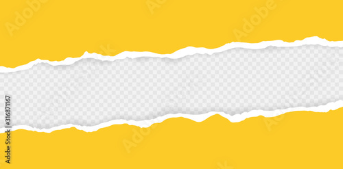 Fotomural Ripped squared horizontal paper strips for text or message