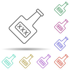 Poster - Glass, pirate in multi color style icon. Simple thin line, outline vector of pirate icons for ui and ux, website or mobile application