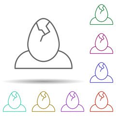 Poster - Prehistoric eggs in multi color style icon. Simple thin line, outline vector of prehistoric icons for ui and ux, website or mobile application
