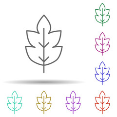 Poster - Prehistoric leaf in multi color style icon. Simple thin line, outline vector of prehistoric icons for ui and ux, website or mobile application