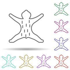 Poster - Prehistoric animal skin in multi color style icon. Simple thin line, outline vector of prehistoric icons for ui and ux, website or mobile application