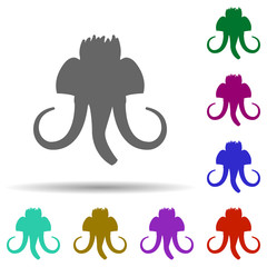Poster - Prehistoric mammoth in multi color style icon. Simple thin line, outline vector of prehistoric icons for ui and ux, website or mobile application