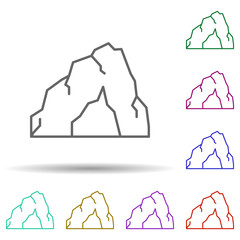 Poster - Prehistoric cave in multi color style icon. Simple thin line, outline vector of prehistoric icons for ui and ux, website or mobile application