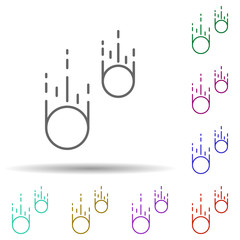 Poster - Prehistoric meteorite in multi color style icon. Simple thin line, outline vector of prehistoric icons for ui and ux, website or mobile application