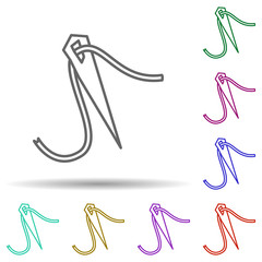 Poster - Prehistoric needle in multi color style icon. Simple thin line, outline vector of prehistoric icons for ui and ux, website or mobile application