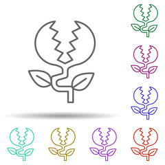 Poster - Prehistoric carnivorous plant in multi color style icon. Simple thin line, outline vector of prehistoric icons for ui and ux, website or mobile application