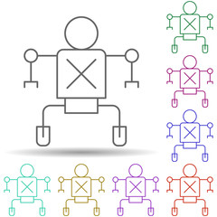 Poster - Robotic technology in multi color style icon. Simple thin line, outline vector of robotisc icons for ui and ux, website or mobile application
