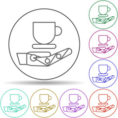 Poster - Robotic technology cup in multi color style icon. Simple thin line, outline vector of robotisc icons for ui and ux, website or mobile application