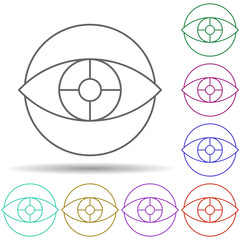 Poster - Robotic technology eye in multi color style icon. Simple thin line, outline vector of robotisc icons for ui and ux, website or mobile application