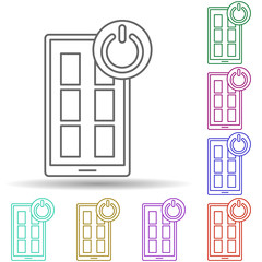 Poster - Robotic technology smartphone switch off in multi color style icon. Simple thin line, outline vector of robotisc icons for ui and ux, website or mobile application
