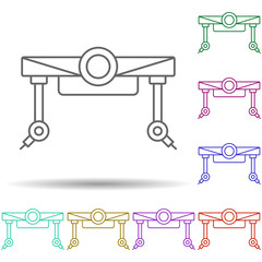 Poster - Robotic technology machine in multi color style icon. Simple thin line, outline vector of robotisc icons for ui and ux, website or mobile application