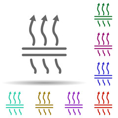 Poster - Breathable in multi color style icon. Simple thin line, outline vector of row matterial icons for ui and ux, website or mobile application