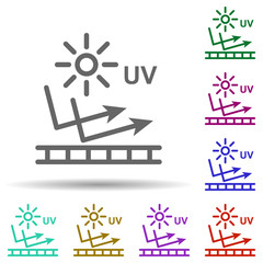 Poster - Ultraviolet in multi color style icon. Simple thin line, outline vector of row matterial icons for ui and ux, website or mobile application