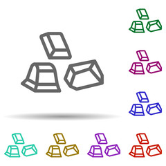 Poster - Aluminum in multi color style icon. Simple thin line, outline vector of row matterial icons for ui and ux, website or mobile application