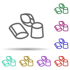 Poster - Tin in multi color style icon. Simple thin line, outline vector of row matterial icons for ui and ux, website or mobile application