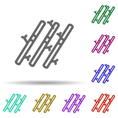 Poster - Bamboo in multi color style icon. Simple thin line, outline vector of row matterial icons for ui and ux, website or mobile application