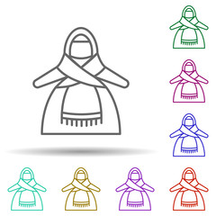 Poster - Russian, culture, traditional, woman, doll in multi color style icon. Simple thin line, outline vector of russia icons for ui and ux, website or mobile application