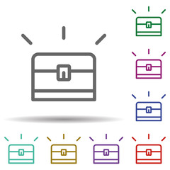 Poster - Chest in multi color style icon. Simple thin line, outline vector of seaside icons for ui and ux, website or mobile application
