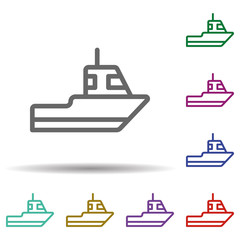 Poster - Sailboat in multi color style icon. Simple thin line, outline vector of seaside icons for ui and ux, website or mobile application