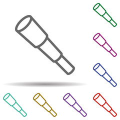 Poster - Telescope in multi color style icon. Simple thin line, outline vector of seaside icons for ui and ux, website or mobile application