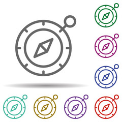 Poster - Compass in multi color style icon. Simple thin line, outline vector of seaside icons for ui and ux, website or mobile application
