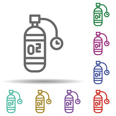 Poster - Oxygen in multi color style icon. Simple thin line, outline vector of seaside icons for ui and ux, website or mobile application