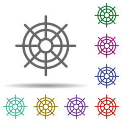 Poster - Helm in multi color style icon. Simple thin line, outline vector of seaside icons for ui and ux, website or mobile application