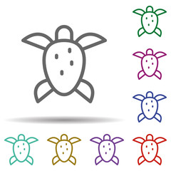 Poster - Turtle in multi color style icon. Simple thin line, outline vector of seaside icons for ui and ux, website or mobile application