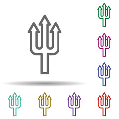 Poster - Trident in multi color style icon. Simple thin line, outline vector of seaside icons for ui and ux, website or mobile application