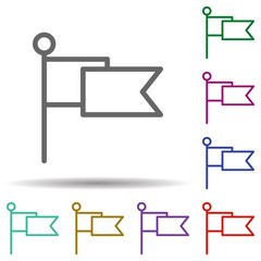 Poster - Flag in multi color style icon. Simple thin line, outline vector of seaside icons for ui and ux, website or mobile application