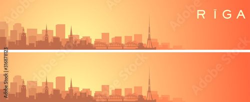 Riga Beautiful Skyline Scenery Banner