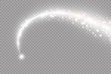 Wall Mural - light glow effect stars bursts with sparkles isolated on transparent background.