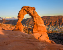 Sunset Over Delicate Arch In Utah