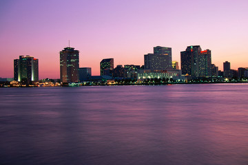 New Orleans skyline at twilight