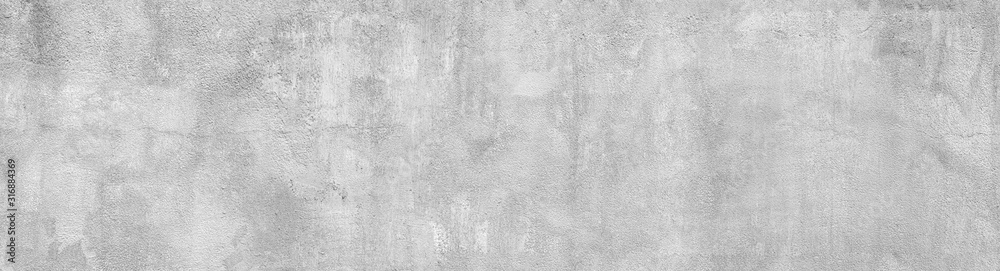 concrete wall grunge texture - wide banner format background with copy space - obrazy, fototapety, plakaty 