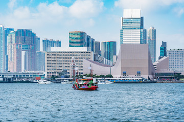 Wall Mural - City view of Kowloon peninsula at day time. Hong Kong.