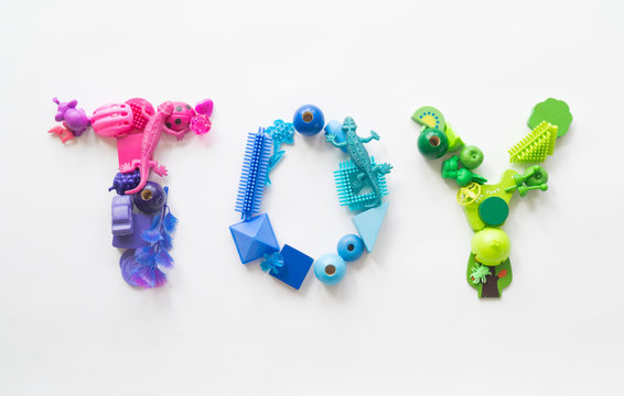 Children's toys rainbow.Letters and symbols