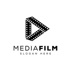  media film cinema logo design vector template