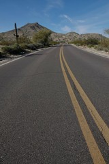 Wall Mural - A paved road curves through the desert