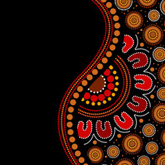Wall Mural - Illustration based on aboriginal style of dot background.