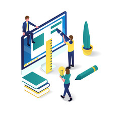 Wall Mural - graphic design flat 3d isometric illustration. perfect for website illustration or apps.
