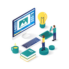 Wall Mural - graphic design flat 3d isometric illustration. perfect for website illustration or apps.