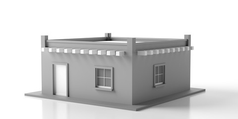 Wall Mural - House miniature isolated against white background. 3d illustration