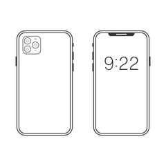 Poster - phone line on a white background with a multifunction camera for article, business vector eps 10